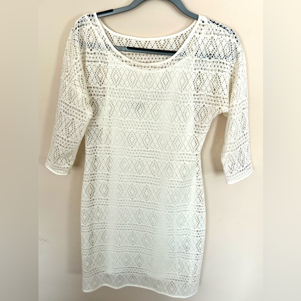 Express Cream Lace Mini Dress